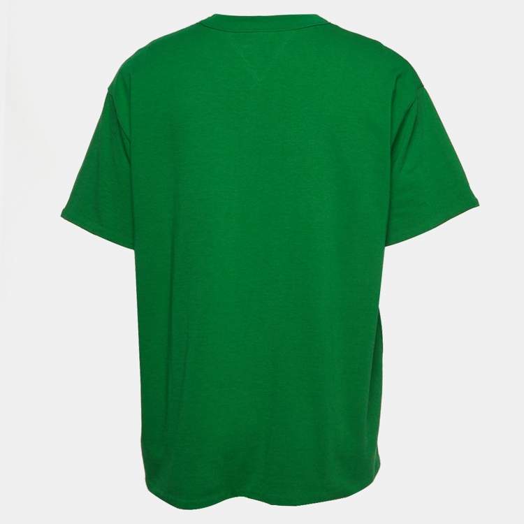 Bottega Veneta Green Cotton Double Layered Round Neck T