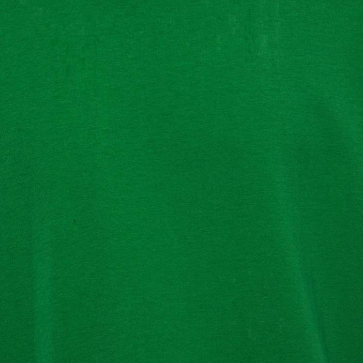 Pre Owned Bottega Veneta Green Cotton Double Layered Round Neck T-Shirt M