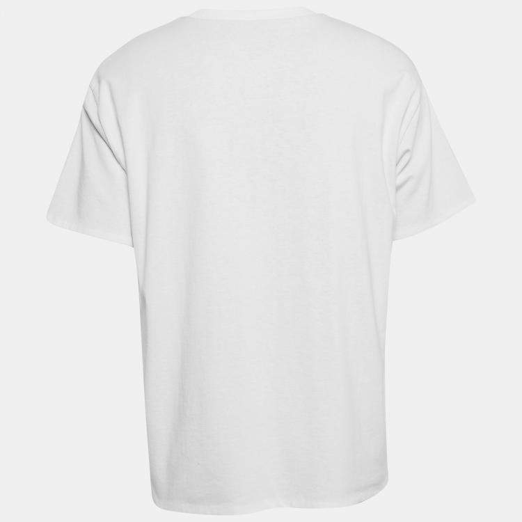 Pre Owned Bottega Veneta White Cotton Double Layered Crew Neck T-Shirt M