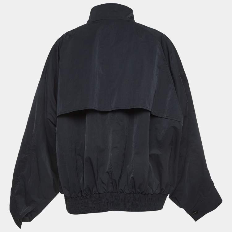 Pre Owned Bottega Veneta Navy Blue Nylon Oversized Bomber Jacket XXL