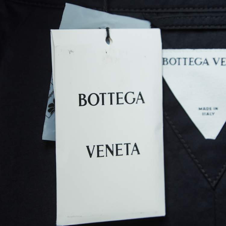 Pre Owned Bottega Veneta Navy Blue Nylon Oversized Bomber Jacket XXL