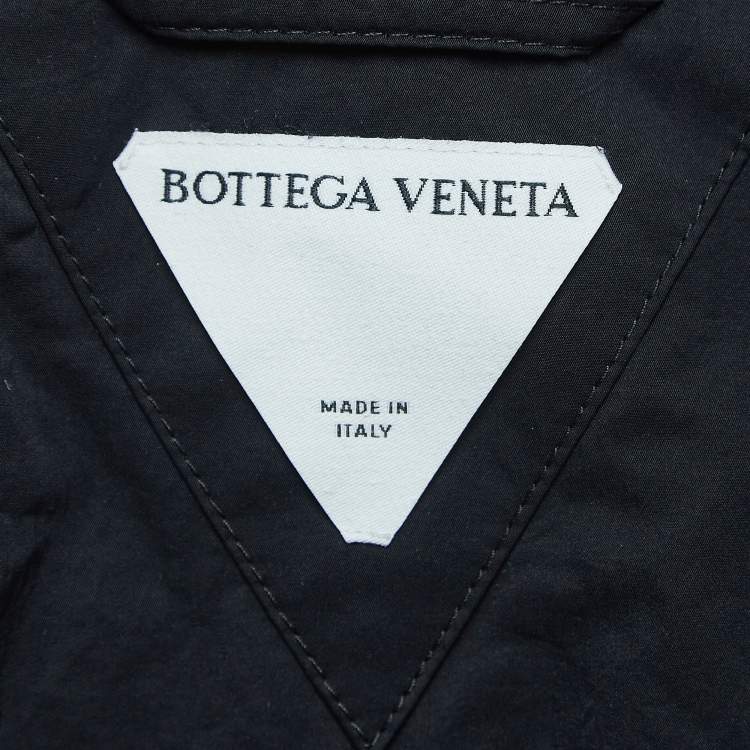 Pre Owned Bottega Veneta Navy Blue Nylon Oversized Bomber Jacket XXL