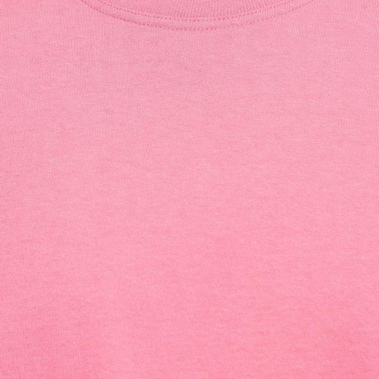 Pre Owned Bottega Veneta Pink Cotton Knit Crew Neck Tshirt XL