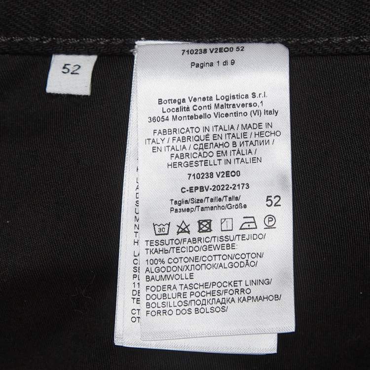 Pre Owned Bottega Veneta Black Denim Jeans XL Waist 36"