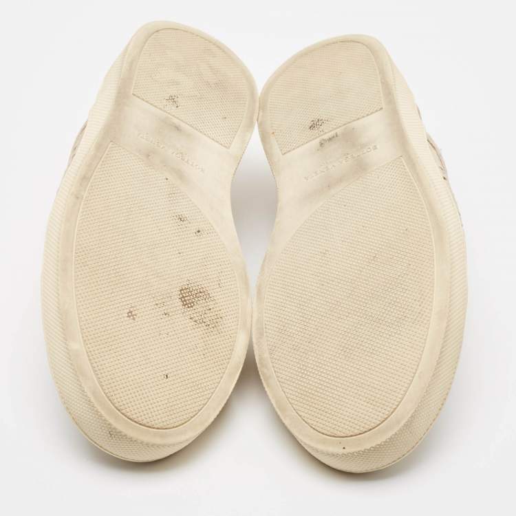 Pre Owned Bottega Veneta Grey Suede Intrecciato Slip On Sneakers Size 45