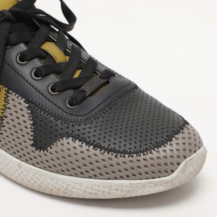 Pre Owned Bottega Veneta Multicolor Perforated Leather Low Top Sneakers Size 40