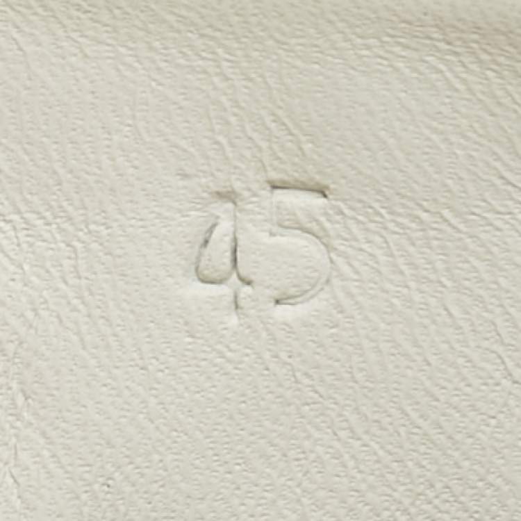 Pre Owned Bottega Veneta Cream Intrecciato Leather Lake Slide Sandals Size 45