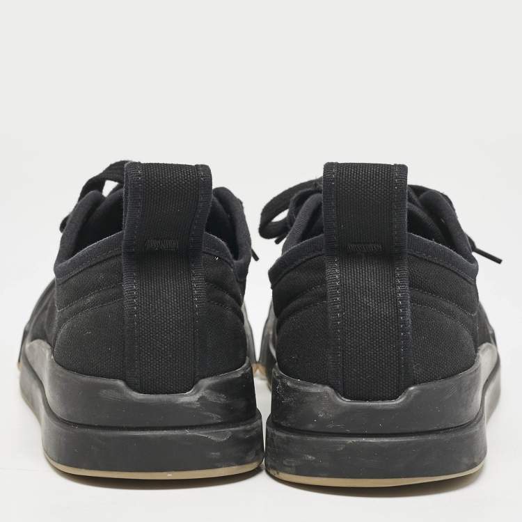 Pre Owned Bottega Veneta Black Canvas Vulcanized Sneakers Size 41