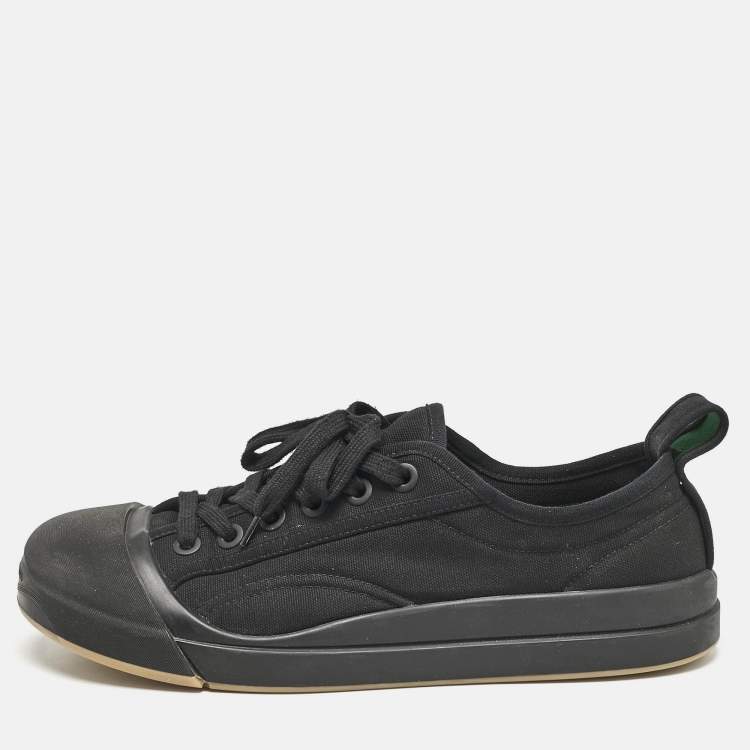 Pre Owned Bottega Veneta Black Canvas Vulcanized Sneakers Size 41