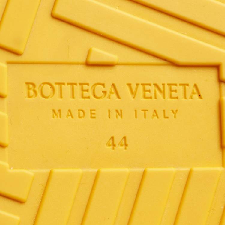 Pre Owned Bottega Veneta Orange Rubber Slides Size 44
