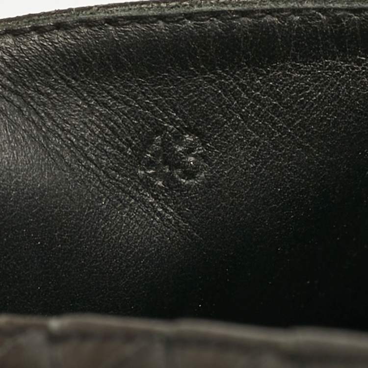 Pre Owned Bottega Veneta Black Intrecciato Leather Slip On Loafers Size 43