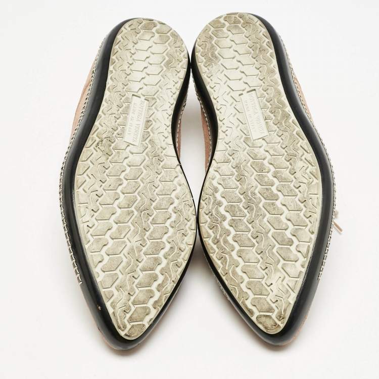 Pre Owned Bottega Veneta Beige Suede Dhalia Pointed Toe Lace Up Derby Shoes Size 42