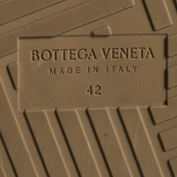 Pre Owned Bottega Veneta Brown Rubber Slide Sandals Size 42