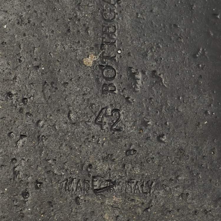 Pre Owned Bottega Veneta Black Woven Leather Smoking Slippers Size 42