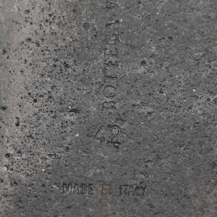 Pre Owned Bottega Veneta Grey Intrecciato Leather Smoking Slippers Size 42