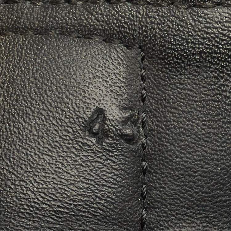 Pre Owned Bottega Veneta Black Fabric Logo Flat Slide Size 43