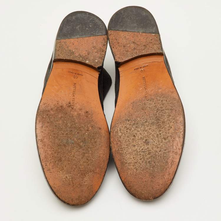 Pre Owned Bottega Veneta Size 40 Dark Grey Suede Ankle Derby Boots