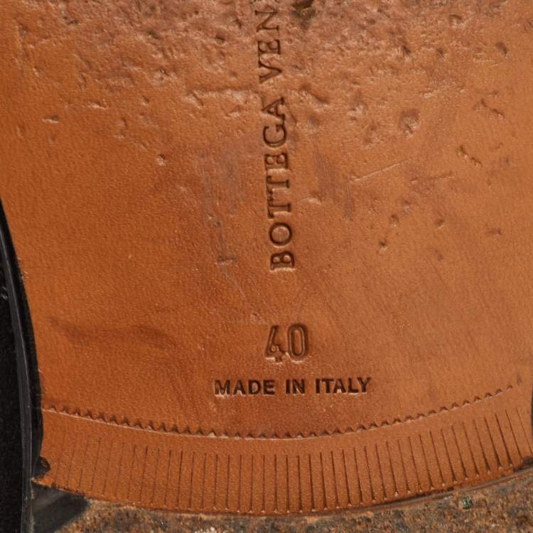 Pre Owned Bottega Veneta Size 40 Dark Grey Suede Ankle Derby Boots