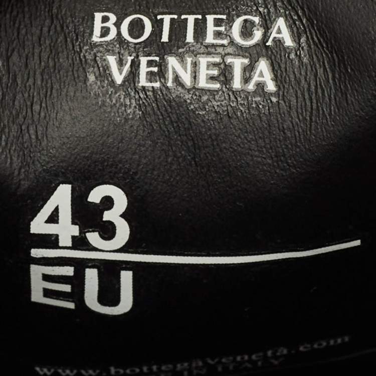 Pre Owned Bottega Veneta Size 43 Black Intrecciato Leather Slip On Sneakers