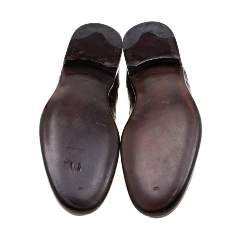 Pre Owned Bottega Veneta Brown Leather Brogue Oxfords Size 42