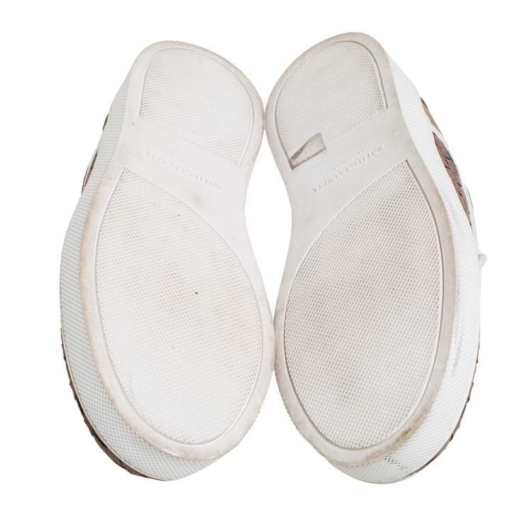 Pre Owned Bottega Veneta Brown Intrecciato Suede Slip On Sneakers Size 41