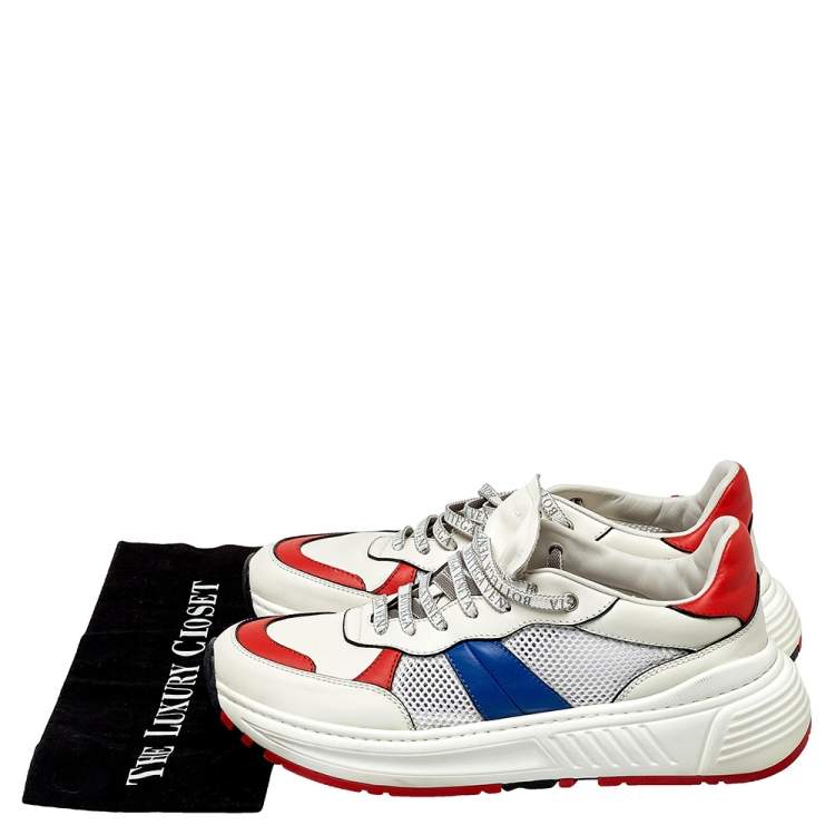 Pre Owned Bottega Veneta Tricolor Mesh and Leather Speedster Sneakers Size 43.5