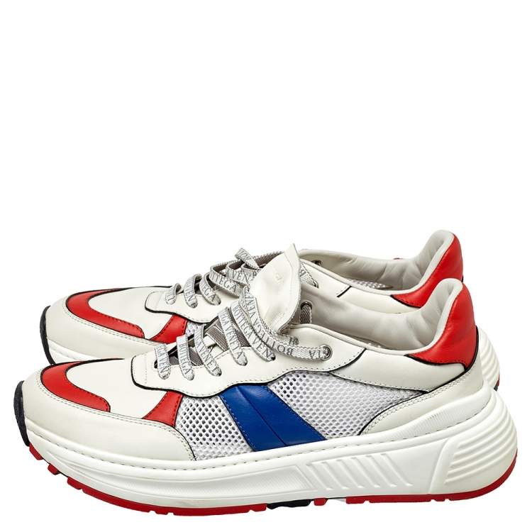 Pre Owned Bottega Veneta Tricolor Mesh and Leather Speedster Sneakers Size 43.5