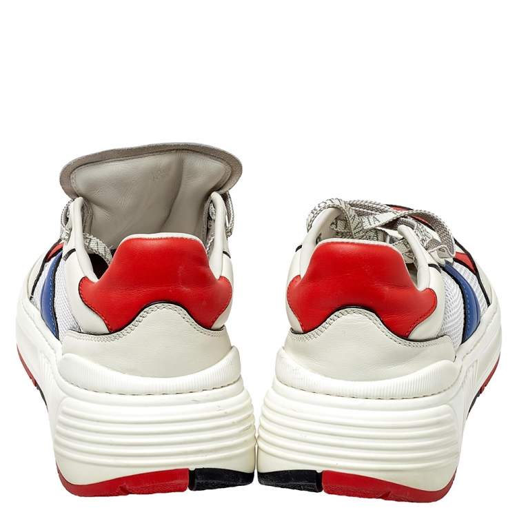 Pre Owned Bottega Veneta Tricolor Mesh and Leather Speedster Sneakers Size 43.5