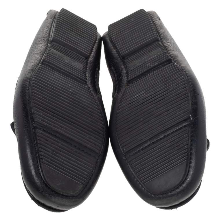 Pre Owned Bottega Veneta Black Intrecciato Leather Cervo Wave Driver Bow Slip On Loafers Size 40