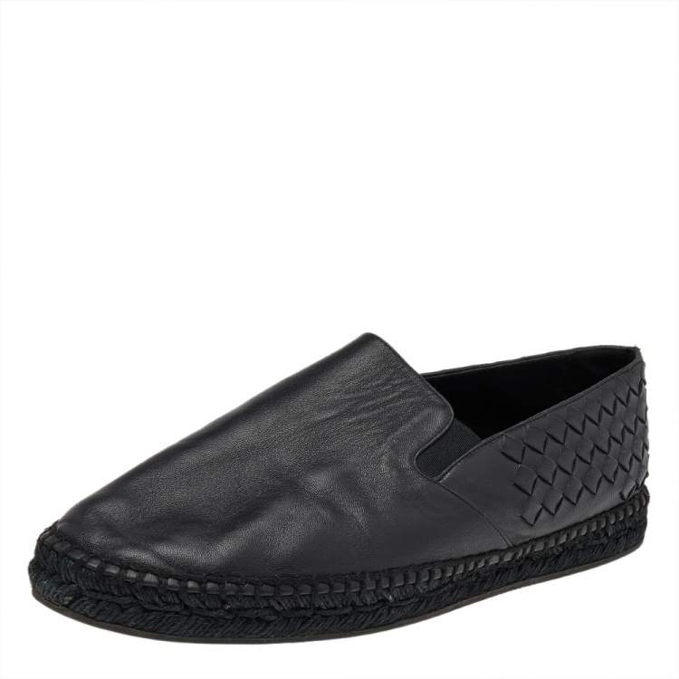 Bottega Veneta Black Intrecciato Leather Slip On Espadrilles Size 41  Bottega Veneta | The Luxury Closet