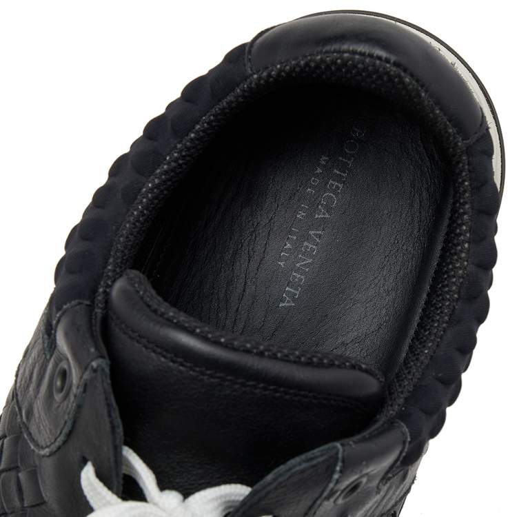 Pre Owned Bottega Veneta Black Intrecciato Leather Sneakers Size 41