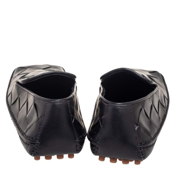 Pre Owned Bottega Veneta Black Intrecciato Leather Douglas Loafers Size 37