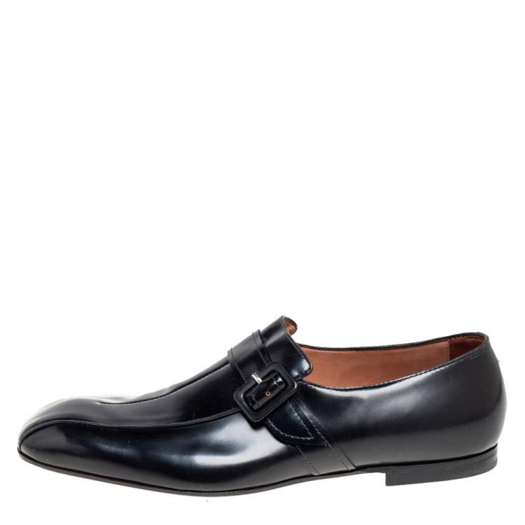 Pre Owned Bottega Veneta Black Leather Loafers Size 41