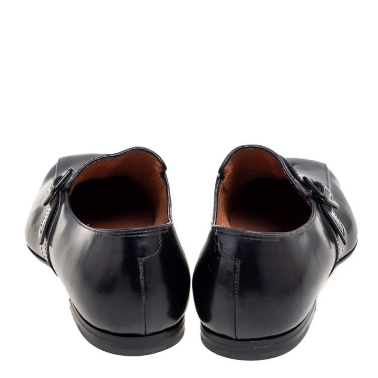 Pre Owned Bottega Veneta Black Leather Loafers Size 41