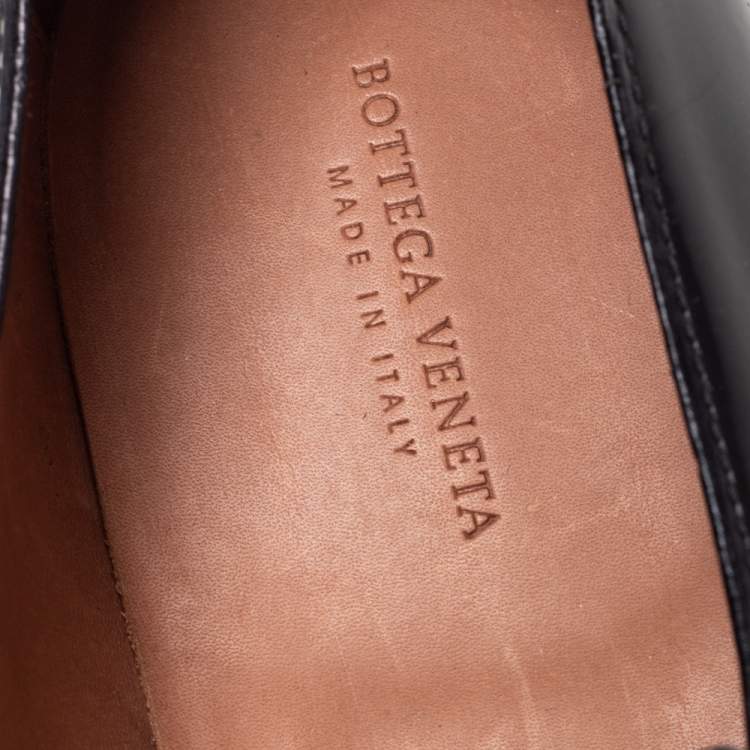 Pre Owned Bottega Veneta Black Leather Loafers Size 41
