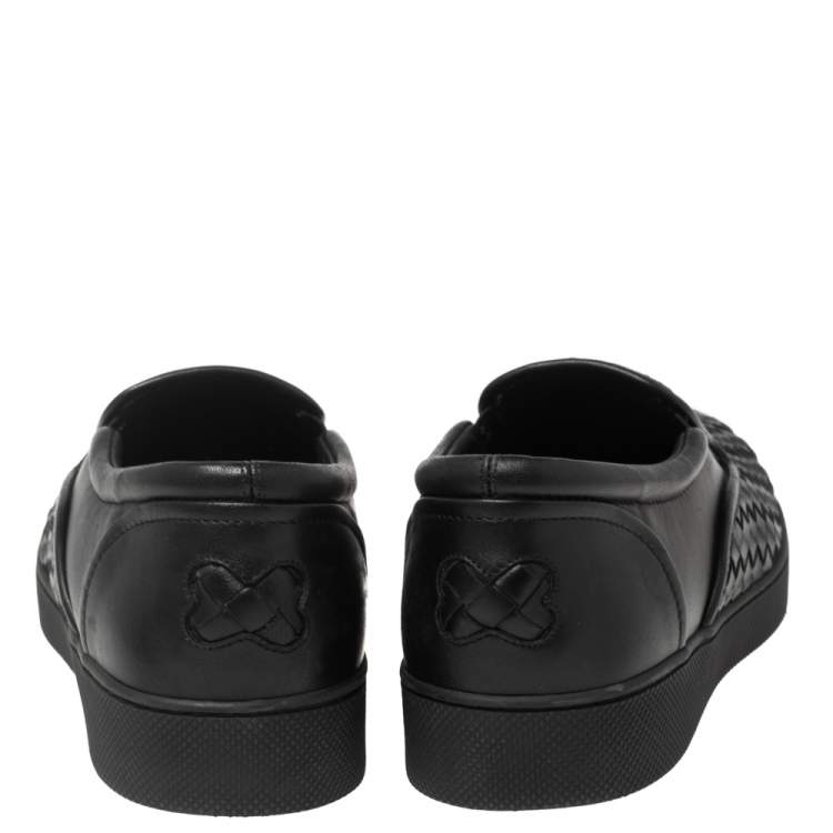 مملوكة مسبقًا Bottega Veneta Black  Intreciato Leather Slip on Sneakers Size 40