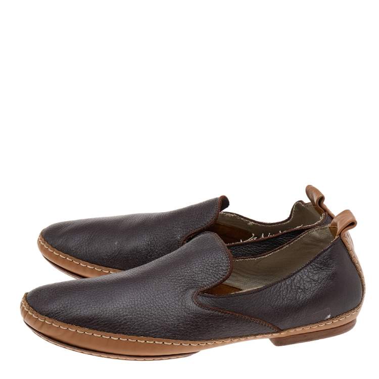 Pre Owned Bottega Veneta Brown Leather Smoking Slippers Size 41