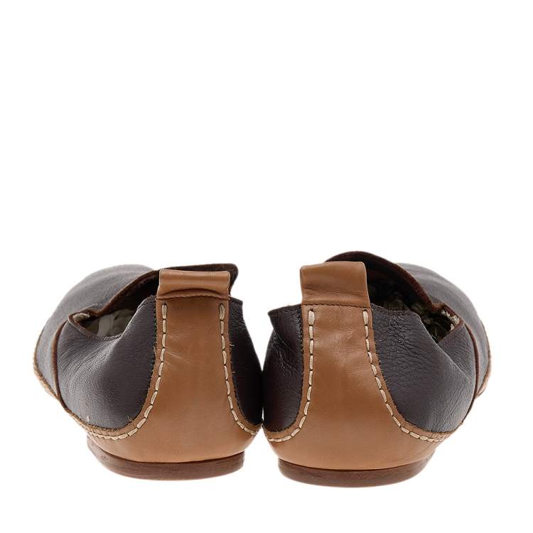 Pre Owned Bottega Veneta Brown Leather Smoking Slippers Size 41