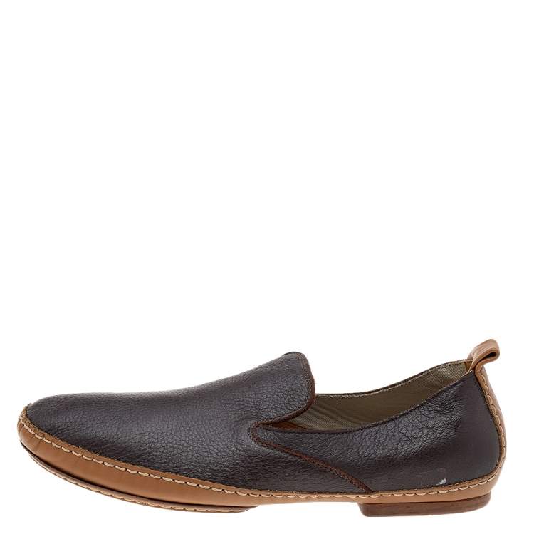 Pre Owned Bottega Veneta Brown Leather Smoking Slippers Size 41