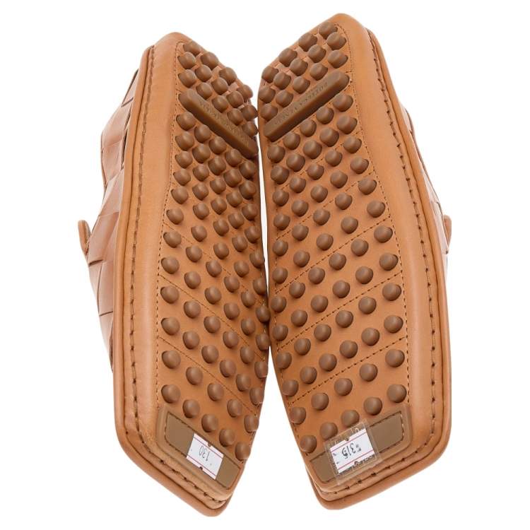 Pre Owned Bottega Veneta Brown Intrecciato Leather Douglas Loafers Size 40