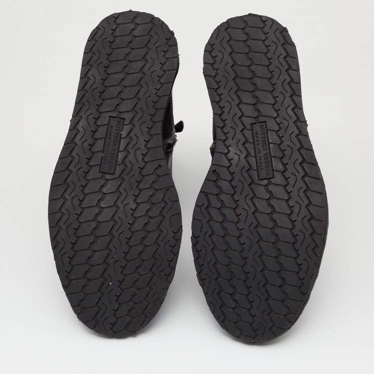 Pre Owned Bottega Veneta Black Leather Combat Boots Size 40