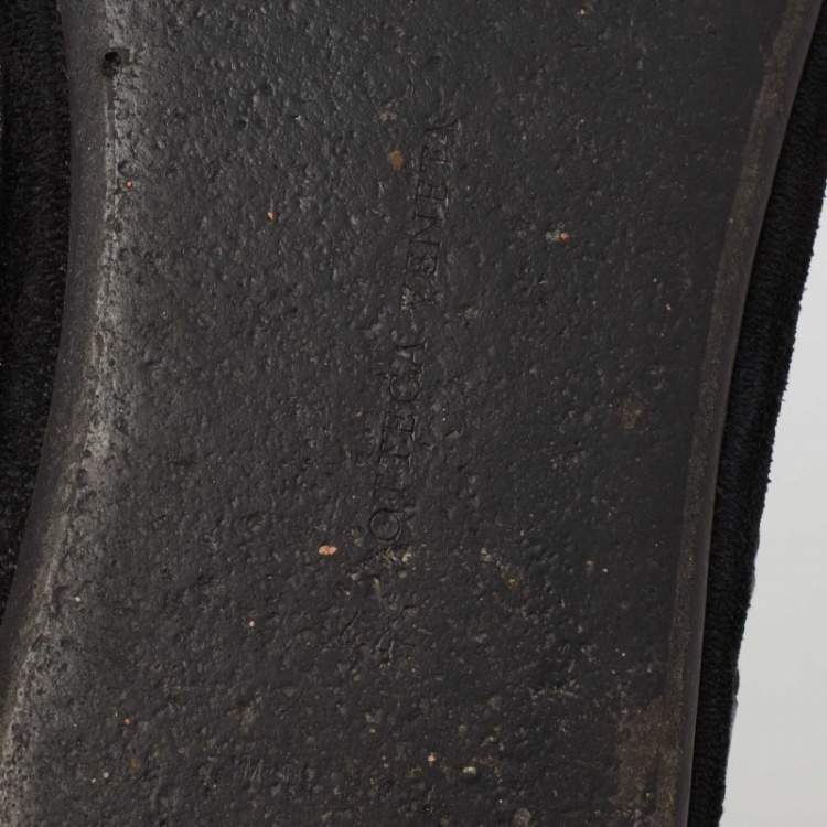 Pre Owned Bottega Veneta Black Intrecciato Leather Smoking Slippers Size 44
