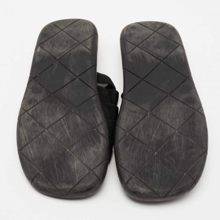 Pre Owned Bottega Veneta Black Elastic Slide Sandals Size 44