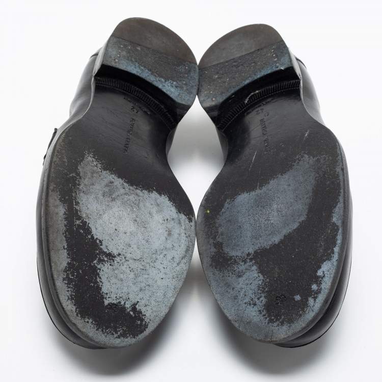 Pre Owned Bottega Veneta Black Suede And Leather Slip on Loafers Size 42 
