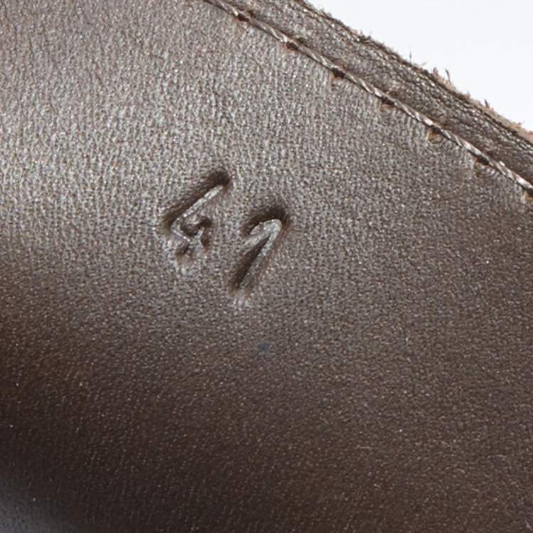 Pre Owned Bottega Veneta Brown Leather Wave Driver Intrecciato Detail Slip On Loafers Size 41
