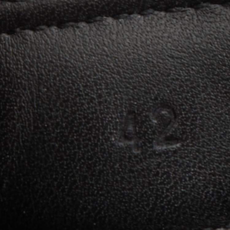 Pre Owned Bottega Veneta Black Fabric Logo Flat Slide Sandals Size 42