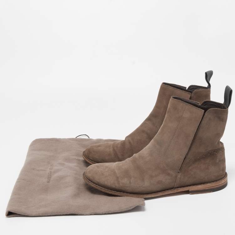 Pre Owned Bottega Veneta Brown Suede Voortrekking Jag Ankle Boots Size 40