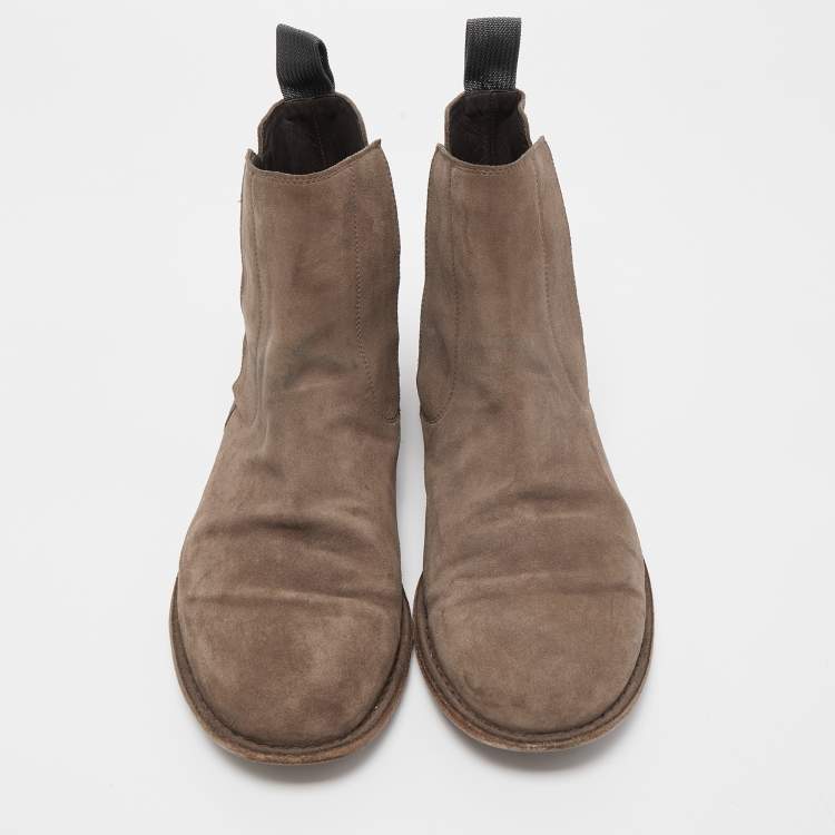 Pre Owned Bottega Veneta Brown Suede Voortrekking Jag Ankle Boots Size 40