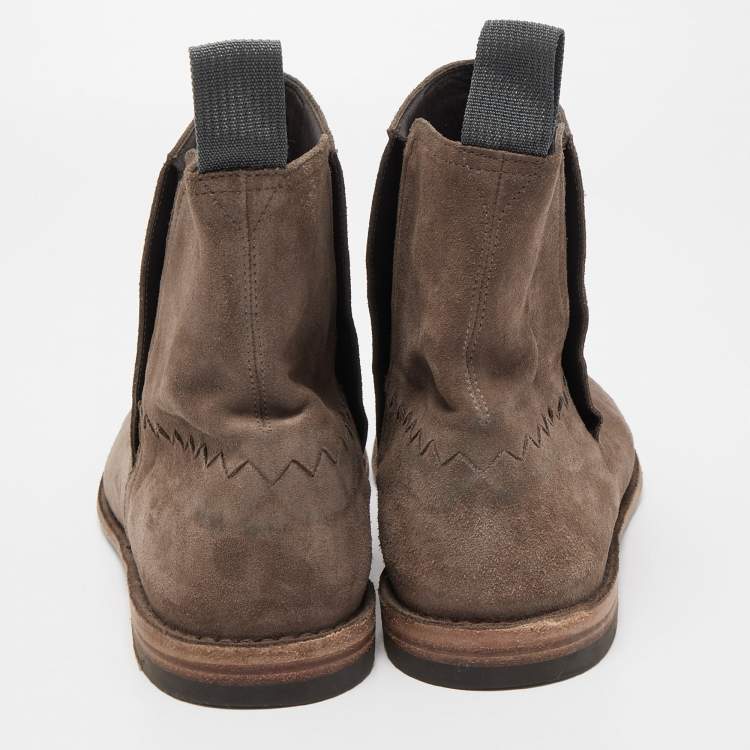 Pre Owned Bottega Veneta Brown Suede Voortrekking Jag Ankle Boots Size 40