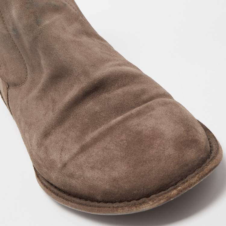 Pre Owned Bottega Veneta Brown Suede Voortrekking Jag Ankle Boots Size 40